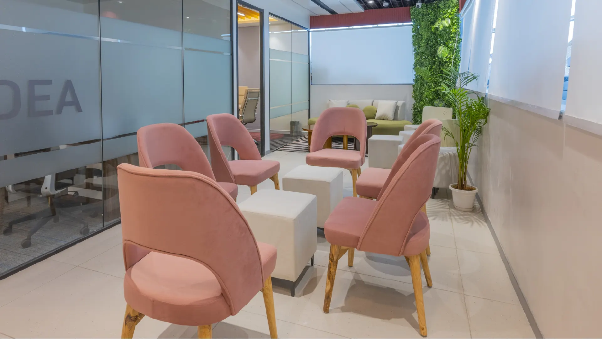 Modern coworking space in Hinjewadi with open desks