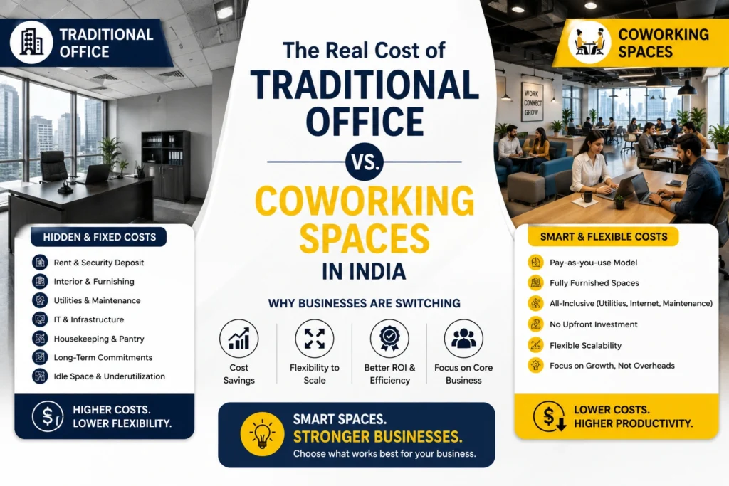 The Real Cost of Traditional Office vs. Coworking Spaces in India